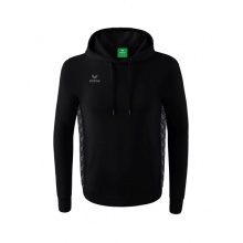 Erima Hooded Sweatshirt Essential Team Hooded Sweat (soft cotton, ribbed cuffs) black/grey Men